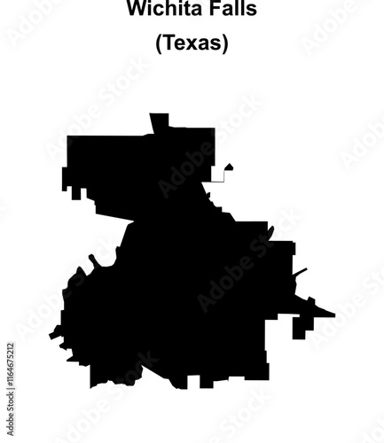 Wichita Falls (Texas) blank outline map