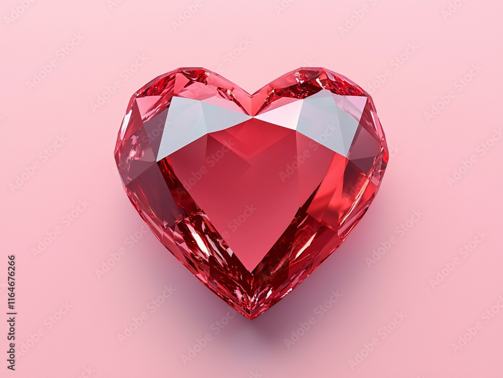 Valentine's Day Sparkling Red Heart Gem Love Romance Valentine s Day Jewel