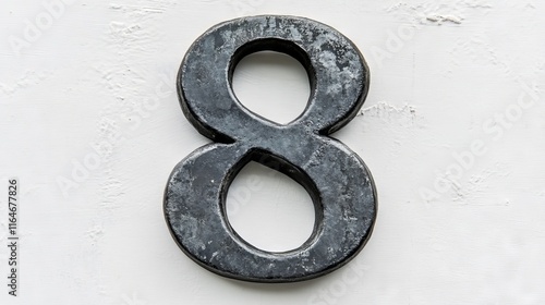 A figure eight on a soiled white wall, representing the concept of infinity photo