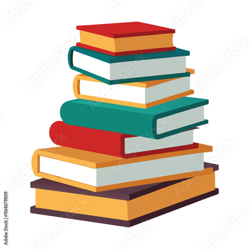 stack of books vector, vector and illustration, vector style