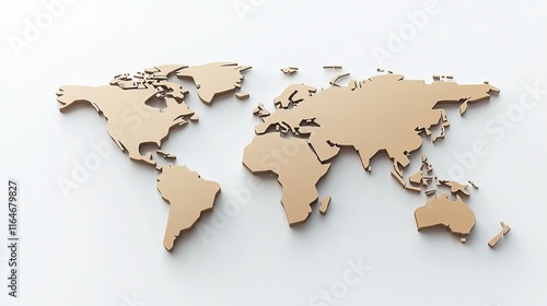 Fototapeta Naklejka Na Ścianę i Meble -  3D illustration of a carton world map Concept of global logistics shipping and worldwide delivery services