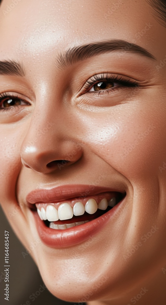 Close up of Woman face, Laughing Happy Funny Expression, Zoom In, Zoomed Portrait Close up of Woman face, Laughing Happy Funny Expression, Zoom In, Zoomed Portrait