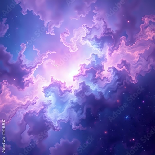 Cosmic Dreamscape: Vibrant Nebula in Deep Blues and Purples