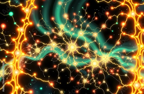 Aurora Cybernetica: Glowing Neural Network in Space