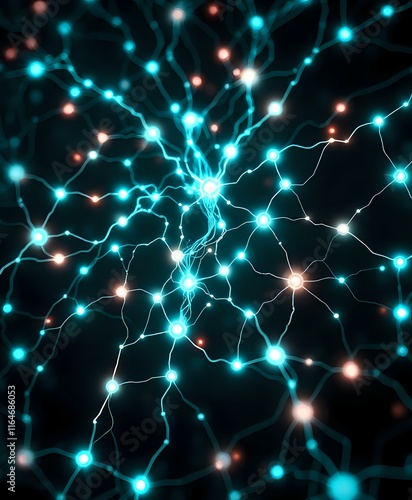 Interconnected Cybernetic Neural Networks - Bioluminescent Galaxy