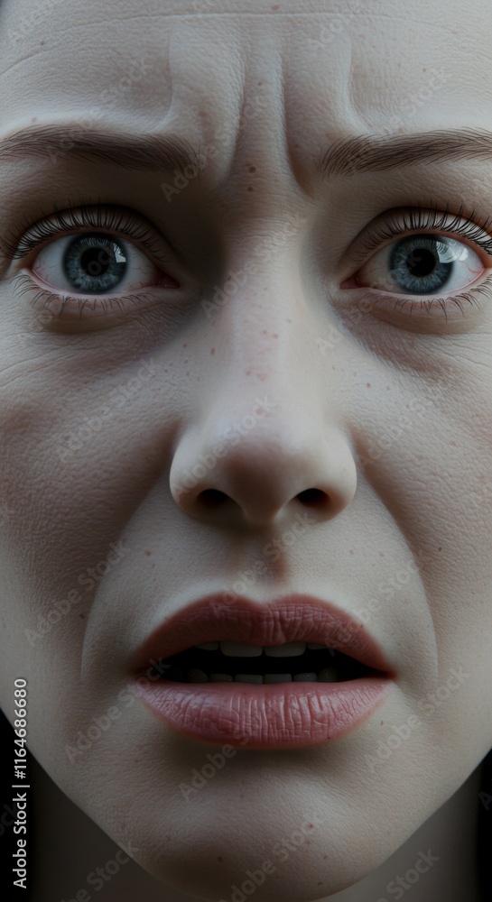 Close up of Woman face, Scared and in Fear, Terror Expression, Zoom In, Zoomed Portrait
Close up of Woman face, Scared and in Fear, Terror Expression, Zoom In, Zoomed Portrait