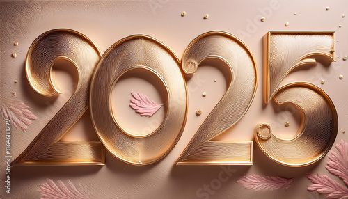 3D festive golden 2025	

