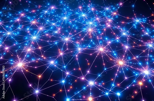 Wallpaper Mural Abstract Bioluminescent Network - Cosmic Art Nouveau Design Torontodigital.ca