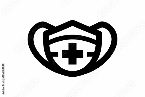 creative medical mask icon concept