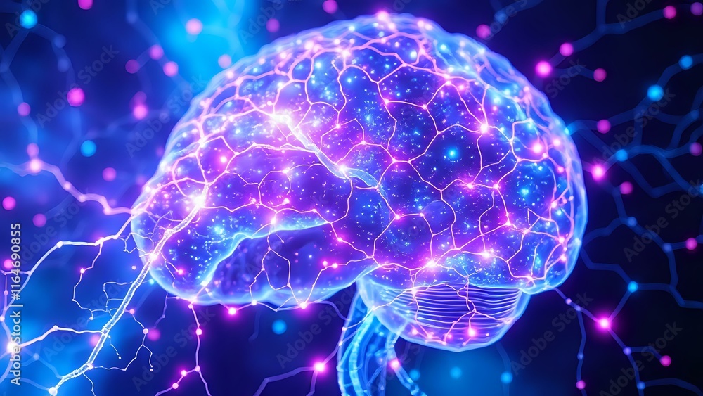 Ethereal Bioluminescent Brain Neural Network - Art Nouveau Cybernetic Elements Ethereal Bioluminescent Brain Neural Network - Art Nouveau Cybernetic Elements