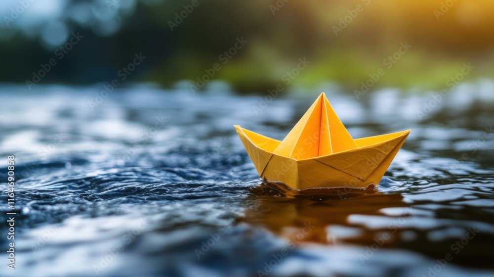 ellow Paper Boat Change Direction - Leadership Vision And Opportunity - Sailing Against The Tide ellow Paper Boat Change Direction - Leadership Vision And Opportunity - Sailing Against The Tide