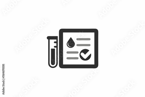 creative medical lab results icon concept