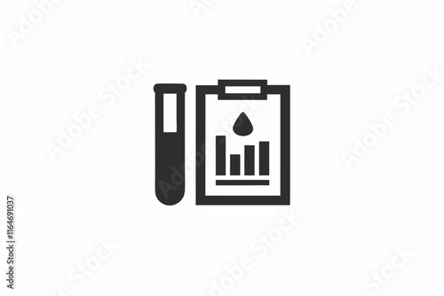 creative medical lab results icon concept