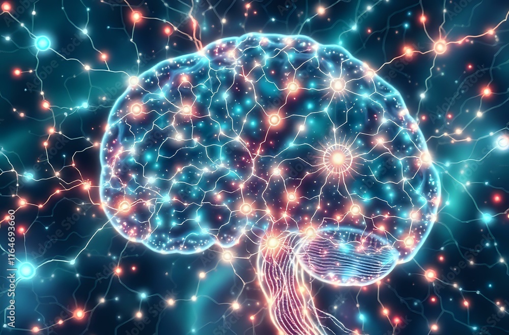 Radiant Neural Network - Glowing Bioluminescent Brain Art Radiant Neural Network - Glowing Bioluminescent Brain Art