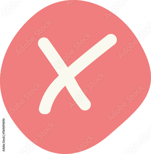  Minimalist Red "X" Symbol Icon