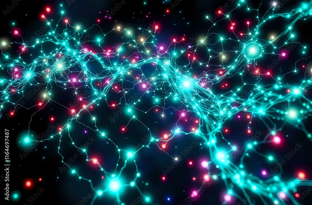 Ethereal Bioluminescent Neural Network, Art Nouveau Cybertech Ethereal Bioluminescent Neural Network, Art Nouveau Cybertech