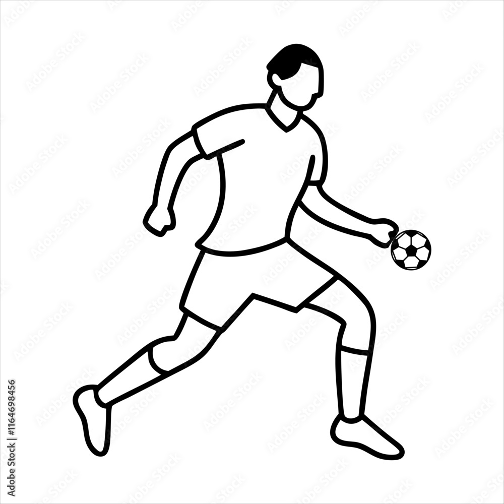 black vector of soccer player silhouette in dynamic movement, minimalist logo style black vector of soccer player silhouette in dynamic movement, minimalist logo style