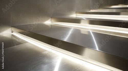 Wallpaper Mural Modern metal staircase with LED lights. Torontodigital.ca