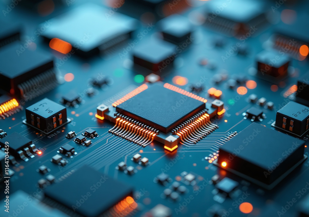 automated electronics production facility produces advanced microchips circuit boards electronic automated electronics production facility produces advanced microchips circuit boards electronic