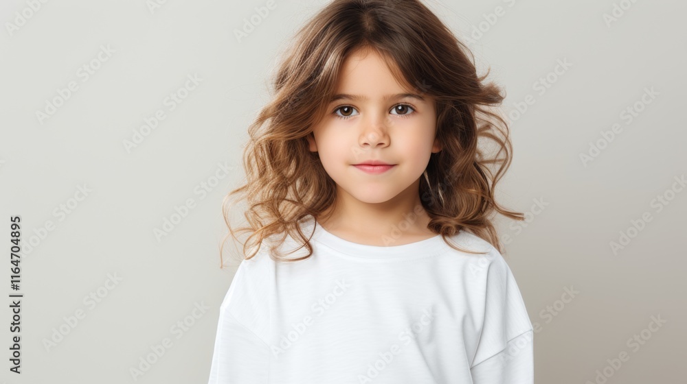 Smiling girl in a clean white studio background perfect for creative projects and versatile use Smiling girl in a clean white studio background perfect for creative projects and versatile use
