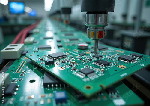 circuit boards assembled machines fully automated factories producing electronic devices high efficiency photo