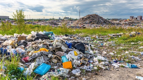 Close-up of Old Clothes and Household Items in Landfill