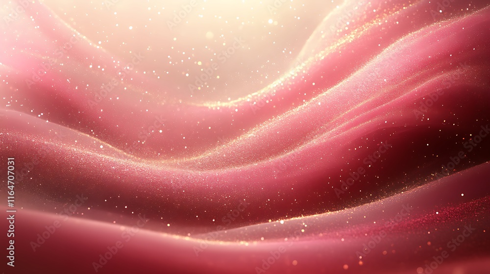 Abstract Pink Gold Glittering Fabric Waves Abstract Pink Gold Glittering Fabric Waves