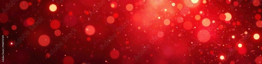 Abstract red Christmas backdrop, shimmering bokeh and glitter , winter, texture