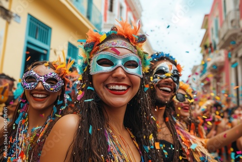 fundo fotográfico de carnaval, carnaval de rua com foliões photo