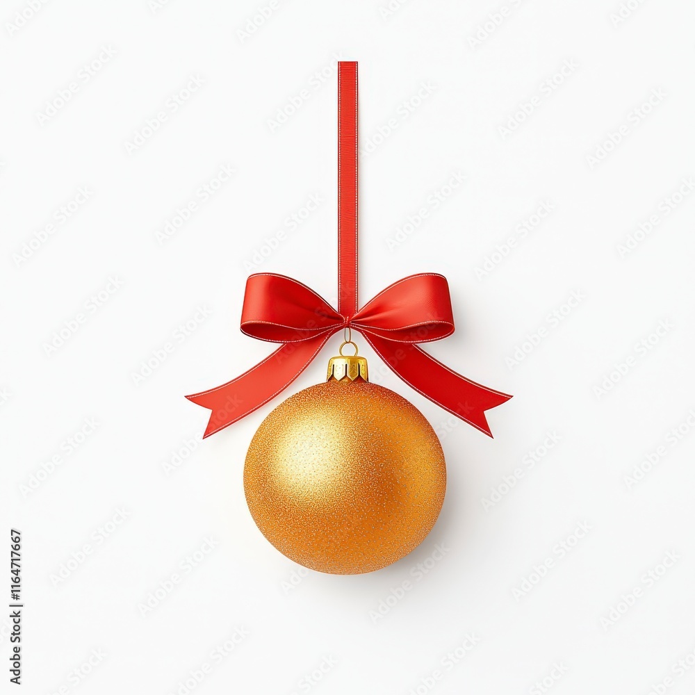 A festive golden Christmas ornament adorned with a vibrant red bow, perfect for holiday decoration and celebration. A festive golden Christmas ornament adorned with a vibrant red bow, perfect for holiday decoration and celebration.