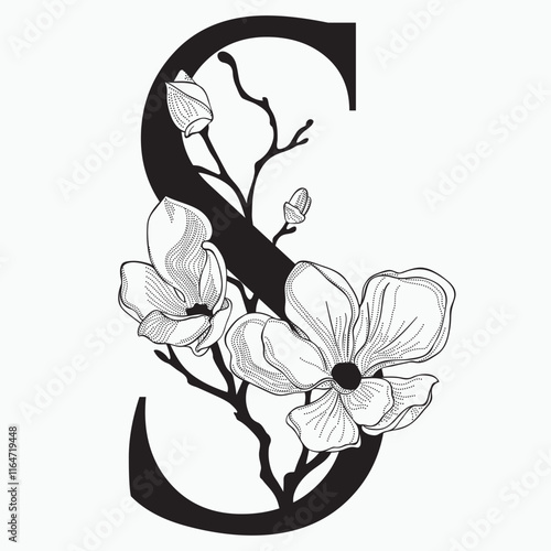 font lettering decorative floral series 