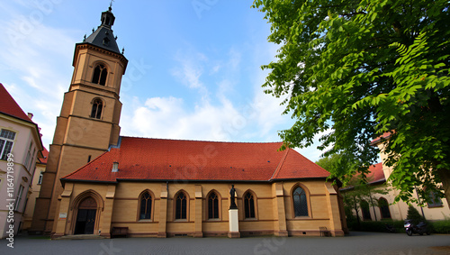 The branch Church of St. Pancras in Pankrac is originally a Gothic, early Baroque rebuilt building with a free-standing bell tower. It is one of the oldest cultural monuments of Prague 4. photo