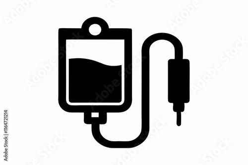creative medical iv bag icon concept
