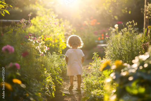 Small girl in the garden