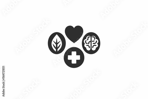 creative medical holistic medicine icon concept