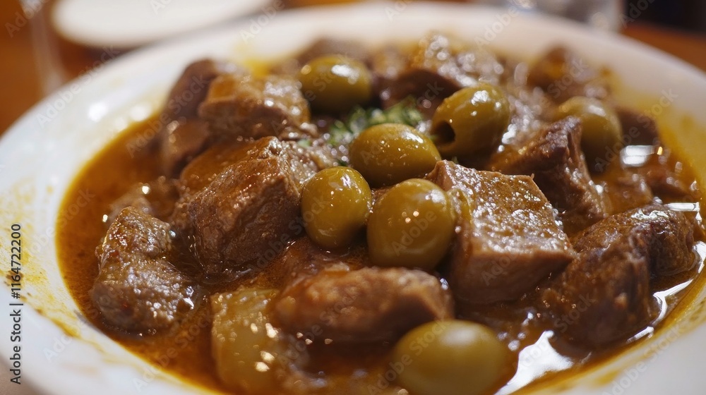 In Spain, Callos a la Madrilena is a classic stew cooked with beef tripe and eaten with olives. In Spain, Callos a la Madrilena is a classic stew cooked with beef tripe and eaten with olives.