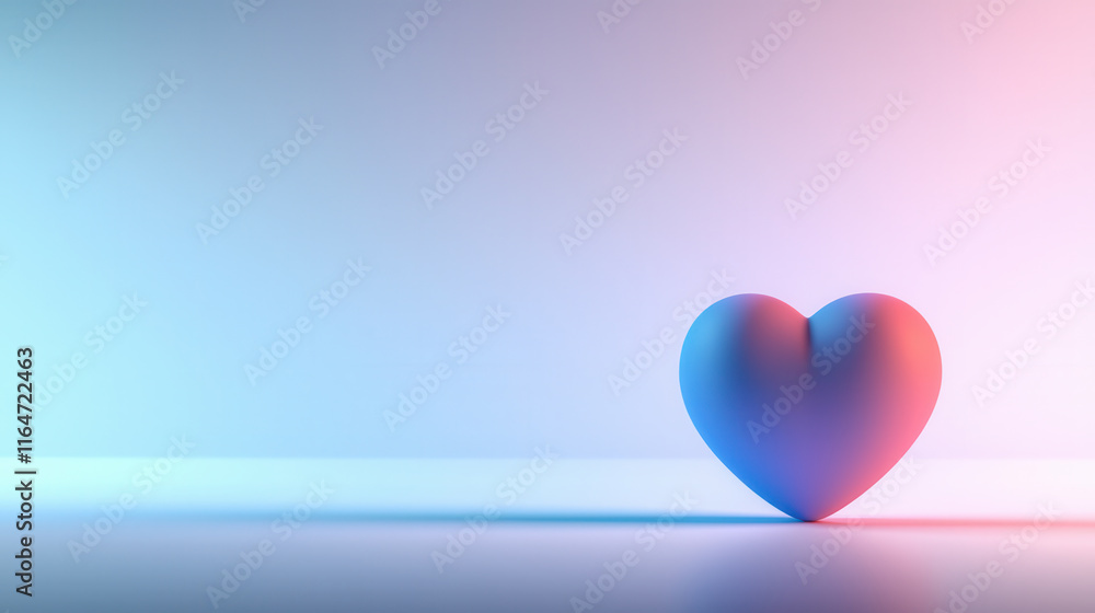 A colorful heart shape on smooth surface, radiating love and warmth A colorful heart shape on smooth surface, radiating love and warmth