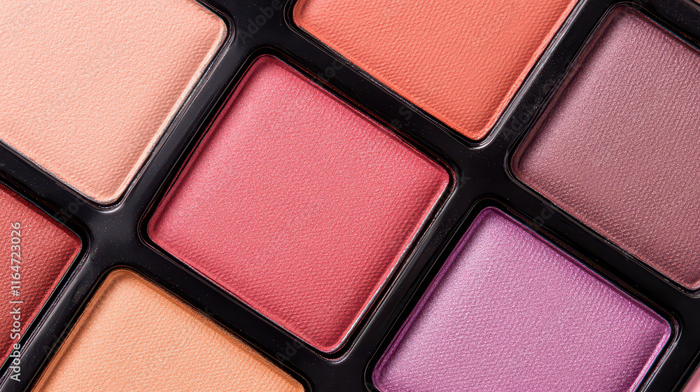 Vibrant makeup palettes with various shades arranged on sleek surface, showcasing rich colors and textures Vibrant makeup palettes with various shades arranged on sleek surface, showcasing rich colors and textures