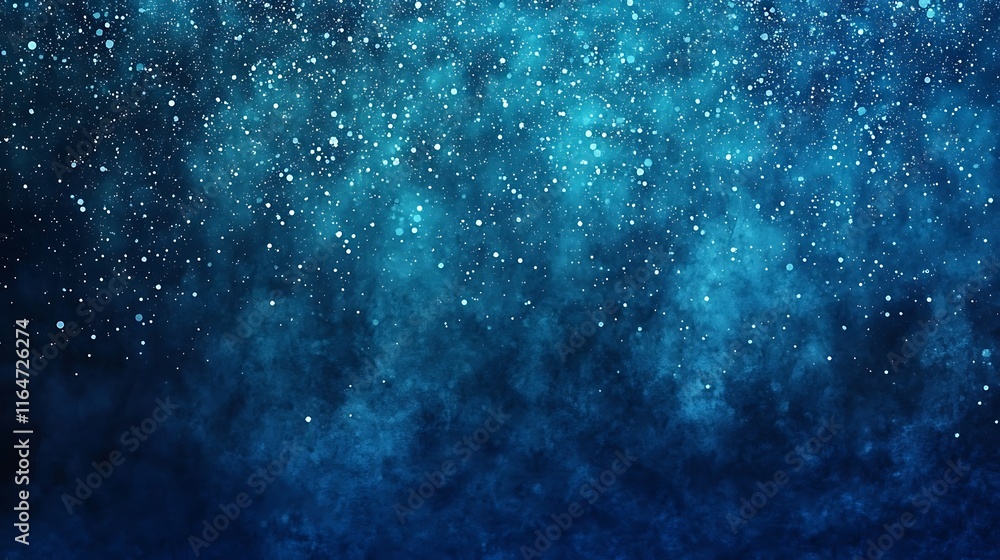 Obraz premium gentle snowfall with sparkling flakes on a gradient blue winter background