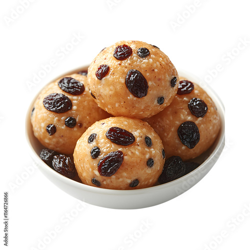 Tasty Raisin and Ghee Ladoo Isolated On Transparent Background 
 photo