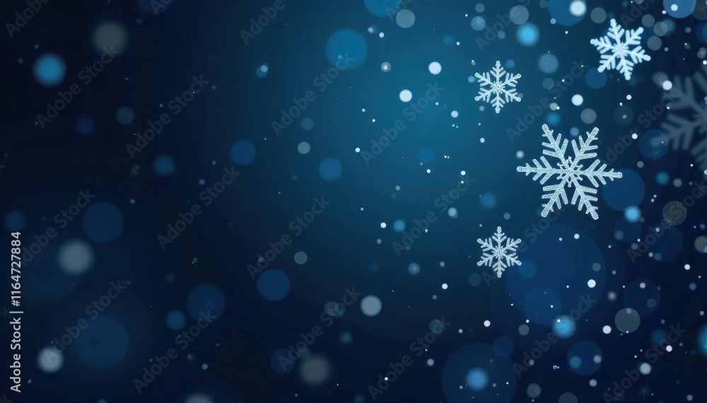 Delicate snowflakes falling gently on a dark background, black background, peaceful, isolated Delicate snowflakes falling gently on a dark background, black background, peaceful, isolated