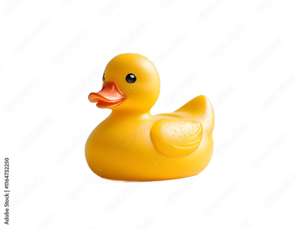 Fototapeta premium Isolated Yellow Rubber Duck Toy for Childrens Products