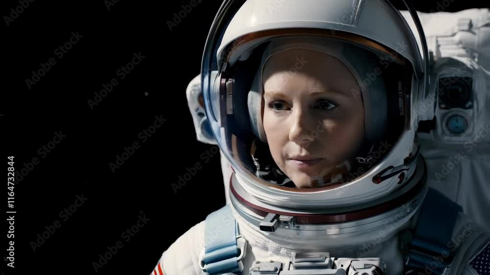 Astronaut gazes at Earth from spacecraft Astronaut gazes at Earth from spacecraft