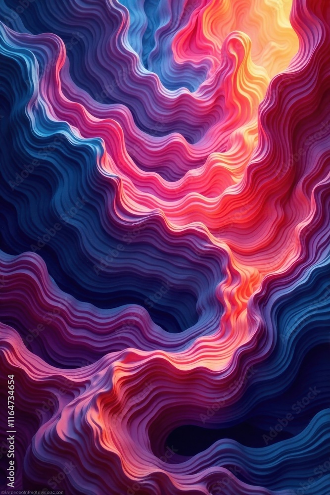 Obraz premium Swirling vibrant hues, geometric shapes blend seamlessly , swirl, pattern, decorative