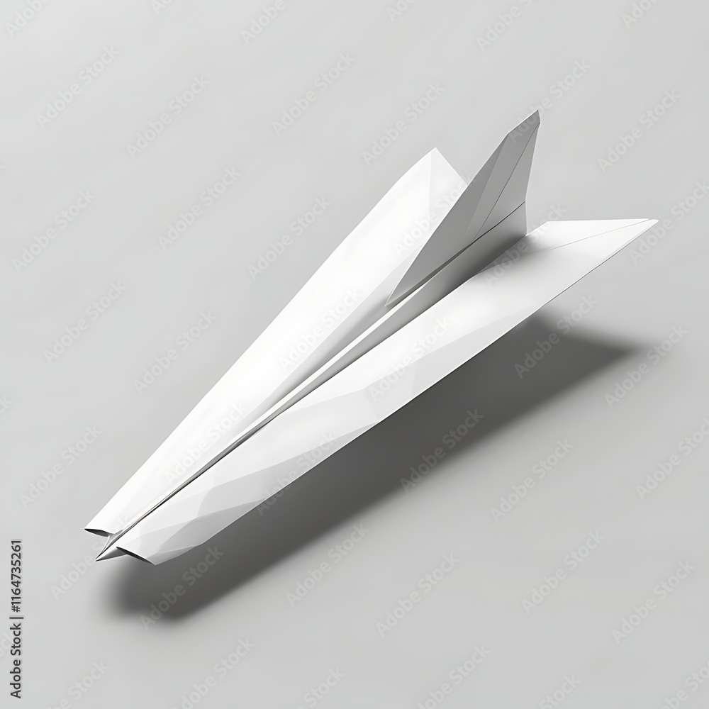 A White Paper Airplane in Flight A White Paper Airplane in Flight