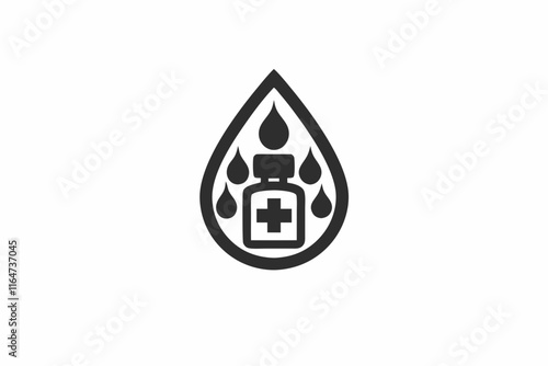 creative medical essential oils icon concept