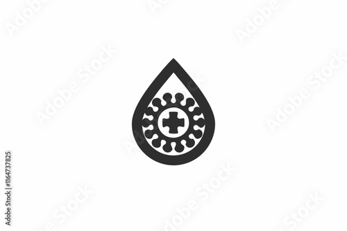 creative medical droplet icon concept 