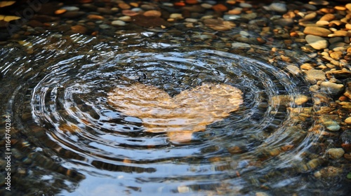 Heart-Shaped Stone in a Rippling Brook photo