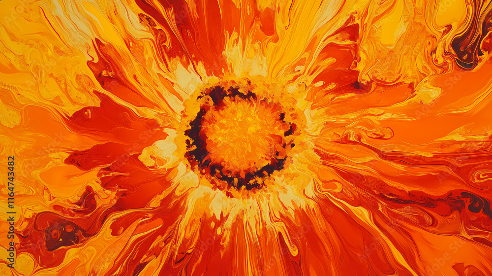 Macro abstract orange background with retro sunburst comic style. Sunburst. Illustration Macro abstract orange background with retro sunburst comic style. Sunburst. Illustration