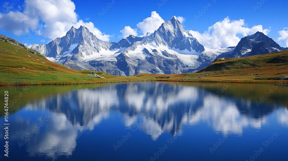 Majestic Mountain Reflection in Alpine Lake Majestic Mountain Reflection in Alpine Lake